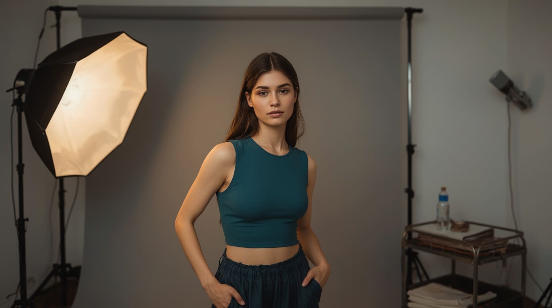 Actor posing in a professional Raleigh photography studio during a headshot session