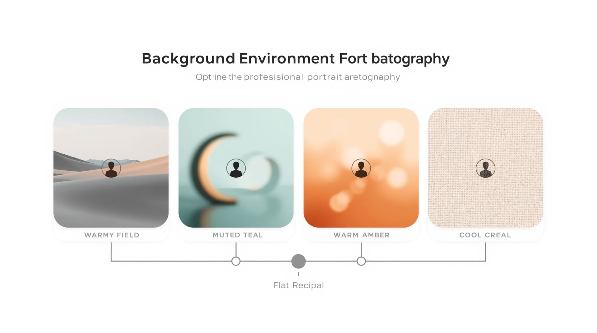 Infographic showing four modern background style options for corporate headshot photography
