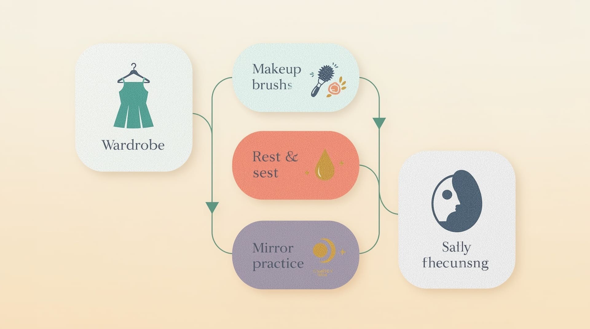 Infographic showing four preparation steps for an actor headshot photography session
